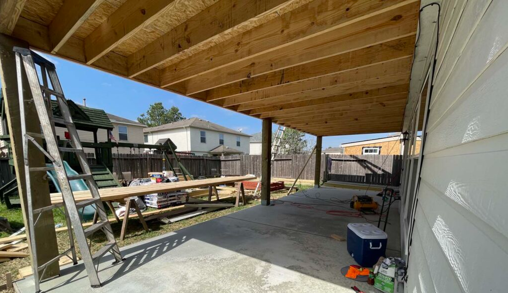 Building a Double Decker Patio Cover construction