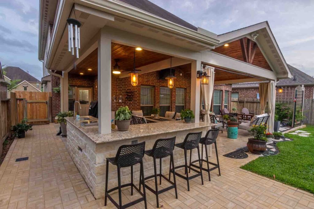 Patio Cover with Fire Pit Area in Falcon Point 