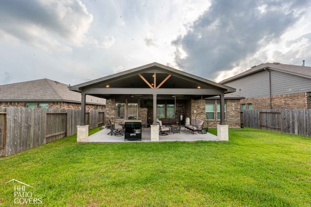 Gable patio cover in Hockley, TX. 